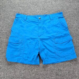 Reel Legends Cargo Shorts Mens 42 Blue 100% Nylon Fishing Mesh Lined Pockets